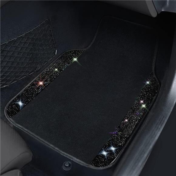 Bling Rhinestones Diamond Universal Waterproof Car Floor Mat, Crystal Sparkling - Picture 5 of 6
